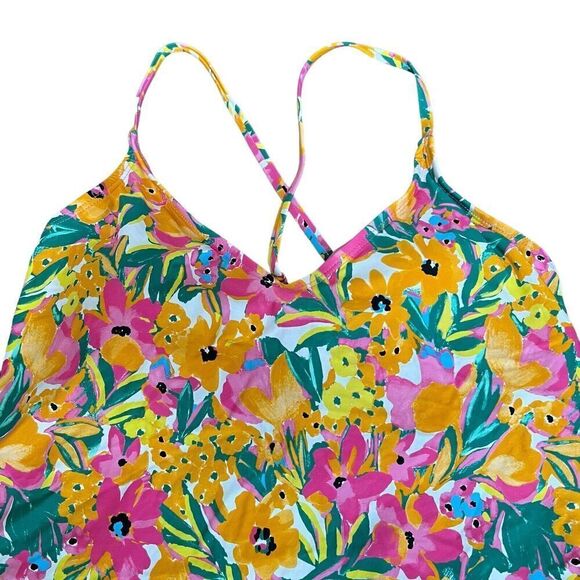 Anne Cole Pink Orange Floral Tankini Top Size Small NWT Spaghetti Strap - Picture 3 of 10